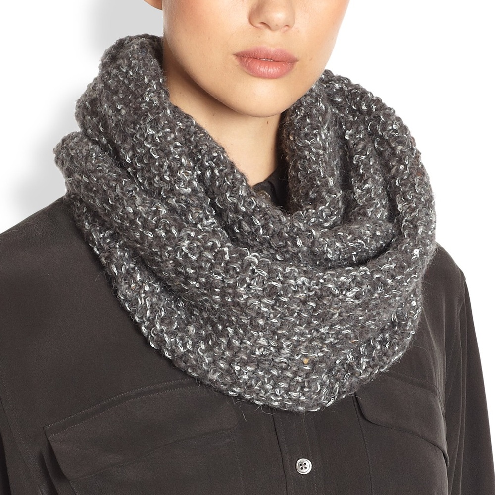 Genie by Eugenia Kim Sequin Cowl Scarf Charcoal OS - Picture 2 of 8